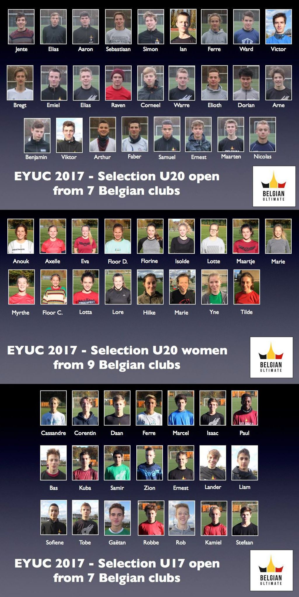 EYUC2017 - Selecties